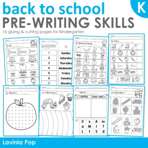 Back to School Pre-Writing Skills for Kindergarten