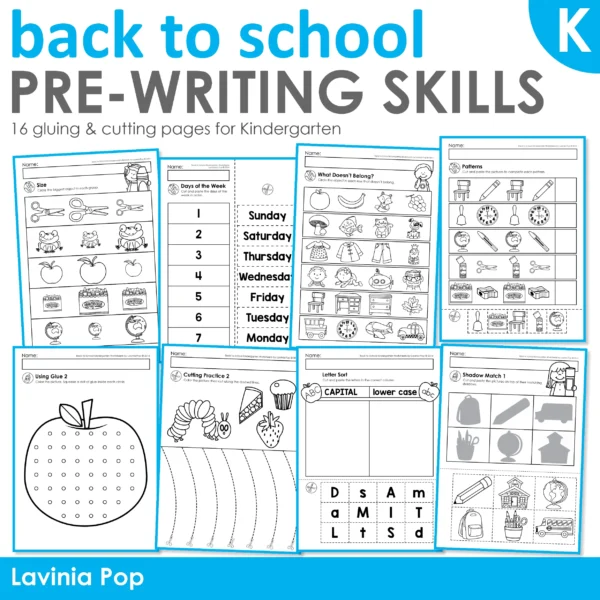 Back to School Pre-Writing Skills for Kindergarten