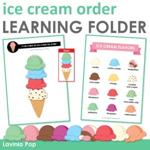 Learning Folder Toddler Binder Busy Book | Make Ice Cream By Order Printable Activity