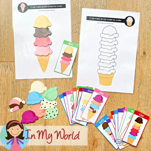 Learning Folder Toddler Binder Busy Book | Make Ice Cream By Order Printable Activity