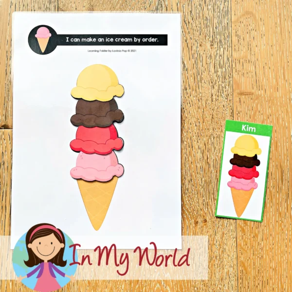 Learning Folder Toddler Binder Busy Book | Make Ice Cream By Order Printable Activity