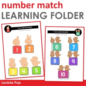 Learning Folder Toddler Binder Busy Book | Number Match | Counting Fingers