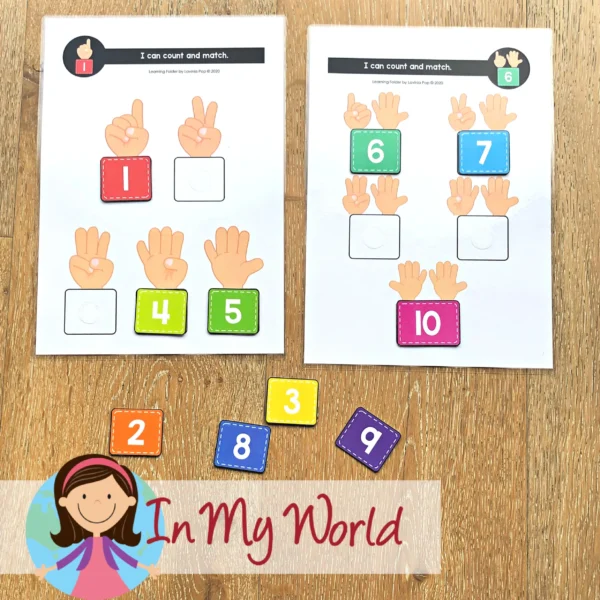 Learning Folder Toddler Binder Busy Book | Number Match | Counting Fingers