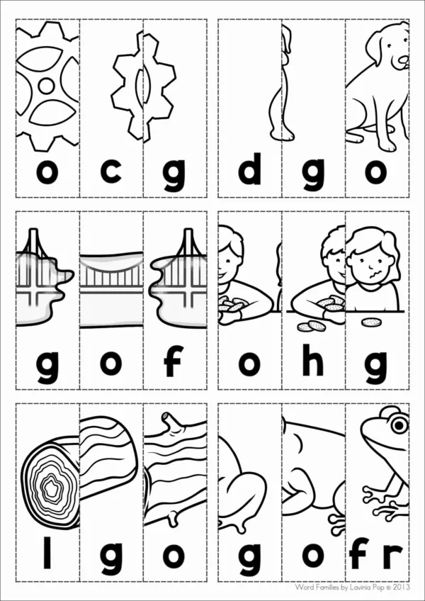 CVC Picture Scrambles Cut and Paste Activity | Word Families