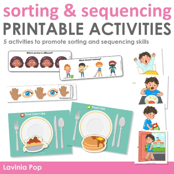 All About Me Sorting & Sequencing Printable Activities for Preschool and Kindergarten