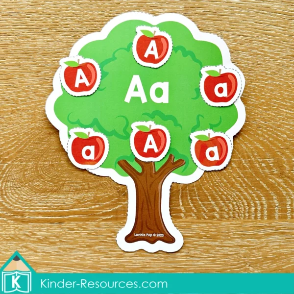 Apple Tree Alphabet Match | Upper and Lower Case Letter Recognition Printable Activity