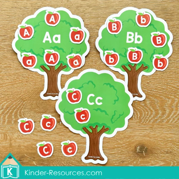 Apple Tree Alphabet Match | Upper and Lower Case Letter Recognition Printable Activity