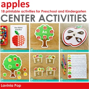 Apples Center Activities for Preschool & Kindergarten | 18 printable activities