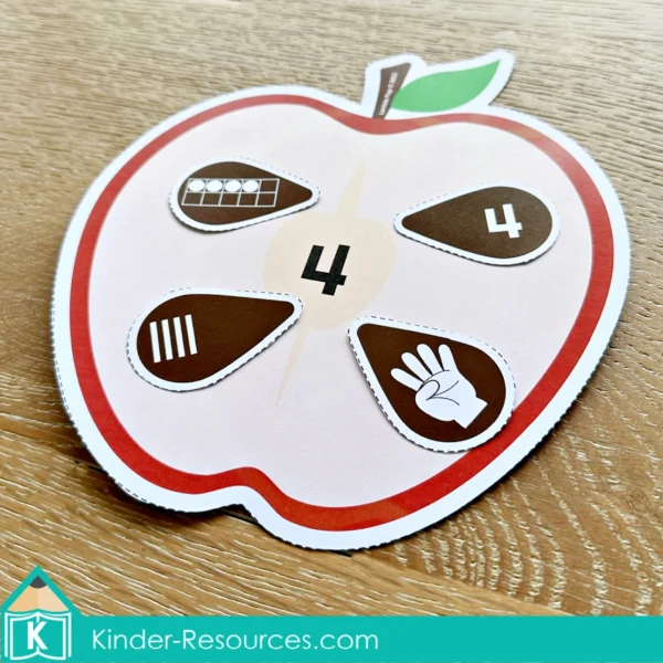 Apple Seeds Number Sense Printable Activity for Preschool and Kindergarten