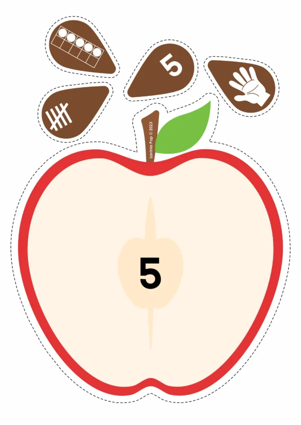 Apple Seeds Number Sense Printable Activity for Preschool and Kindergarten