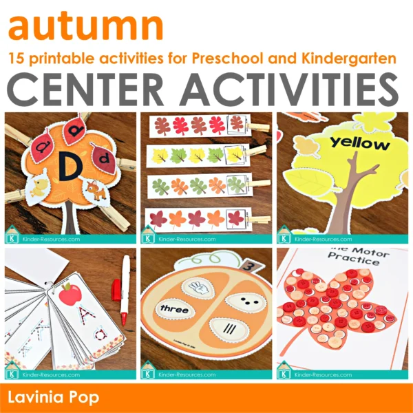 Autumn / Fall Preschool Centers | Printable Activities | Morning Tubs / Bins