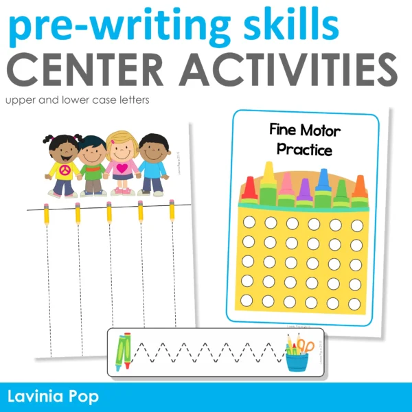 Back to School Preschool Pre-Writing Skills Center Activities