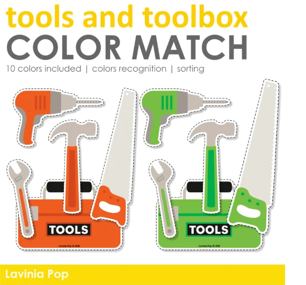 Toolbox and Tools Color Matching Activity | Community Helpers