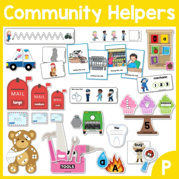 Community Helpers Center Activities for Preschool & Kindergarten | 16 printable activities