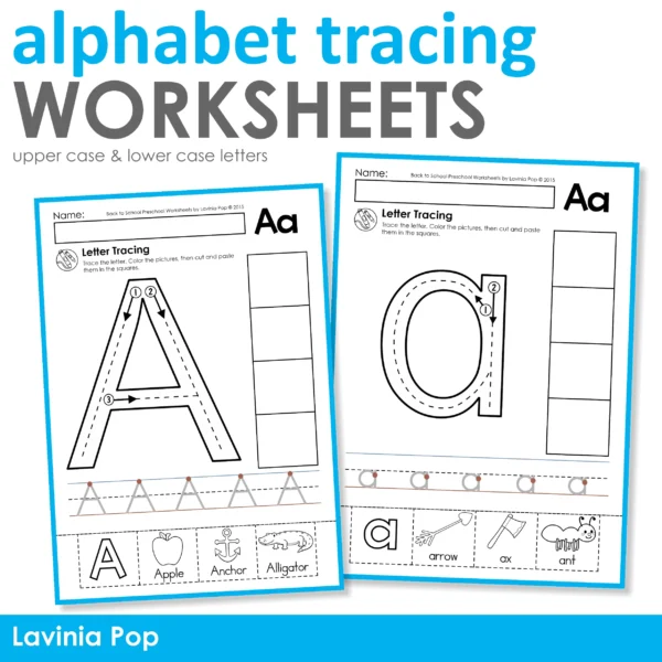 Alphabet Tracing Practice Worksheets | Upper and Lower Case Letters