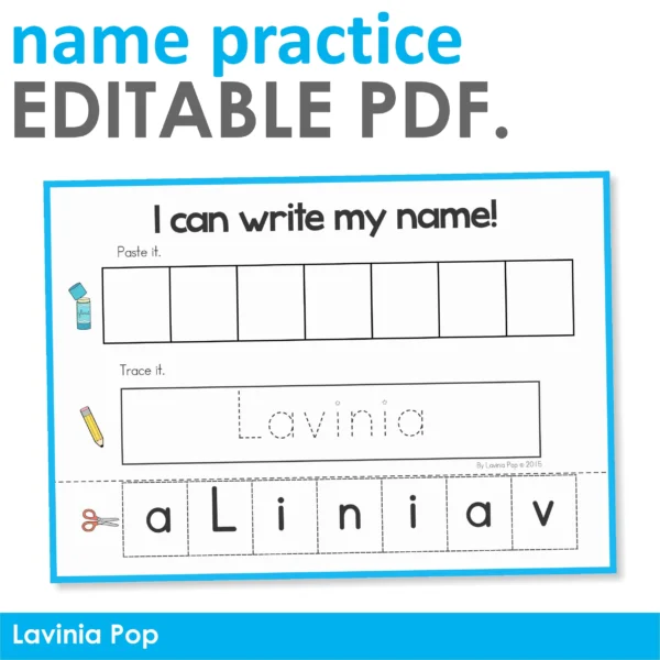 Back to School Name Practice for Preschool and Kindergarten | Editable PDF