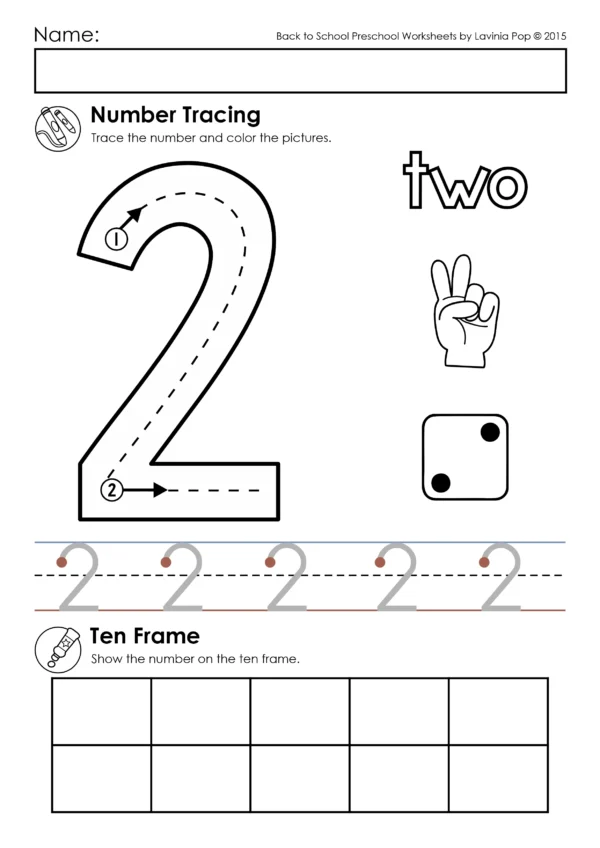 Number Tracing Practice Worksheets for Preschool and Kindergarten | 1-10