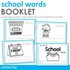 My Book of School Words Vocabulary Booklet