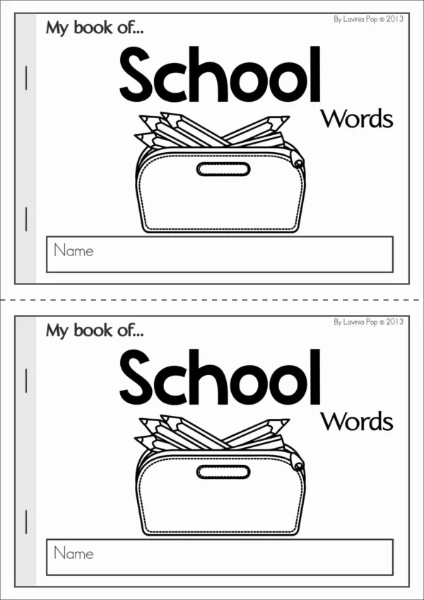 My Book of School Words Vocabulary Booklet