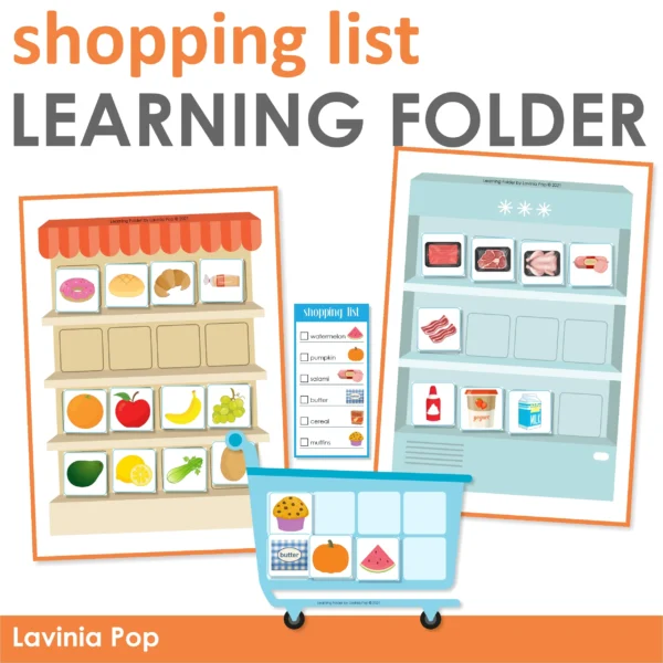 Learning Folder Toddler Binder Busy Book | Shopping List Game