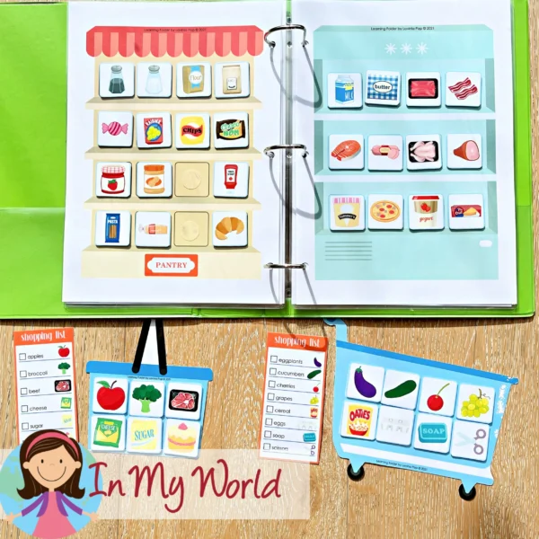 Learning Folder Toddler Binder Busy Book | Shopping List Game