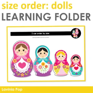 Learning Folder Toddler Binder Busy Book | Size Order Nesting Dolls