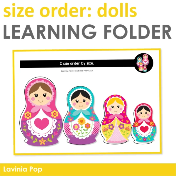 Learning Folder Toddler Binder Busy Book | Size Order Nesting Dolls