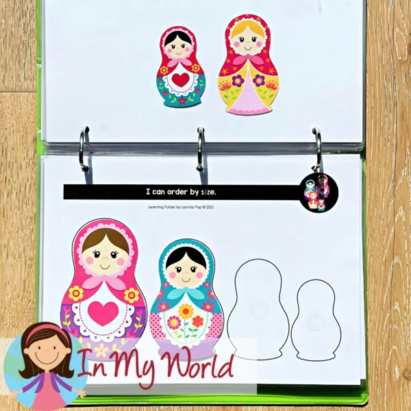 Learning Folder Toddler Binder Busy Book | Size Order Nesting Dolls