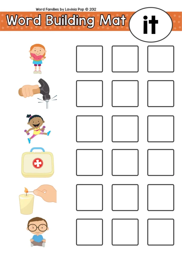 Free IT Word Family Worksheets & Activities. Posters | Center Activities | Games | No Prep Worksheets | Books