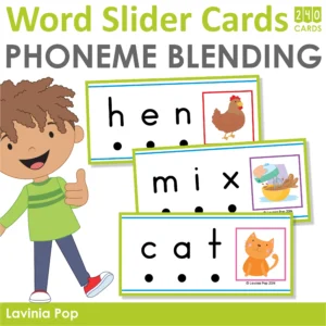 CVC Word Slider Cards | Phoneme Blending for Beginning Readers