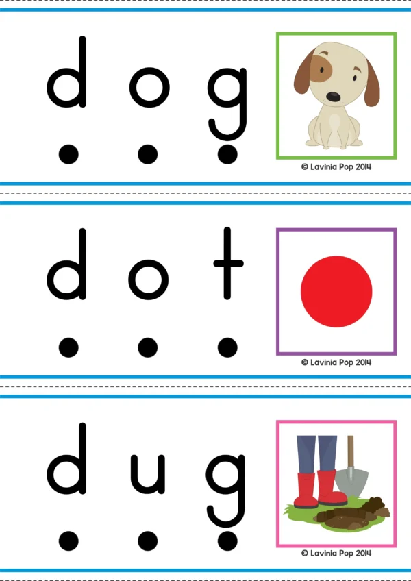 CVC Word Slider Cards | Phoneme Blending for Beginning Readers