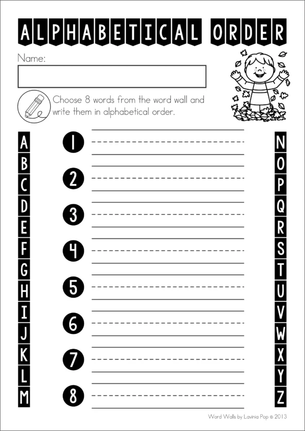 Autumn | Fall Word Wall | Vocabulary Cards for Preschool, Kindergarten First Grade