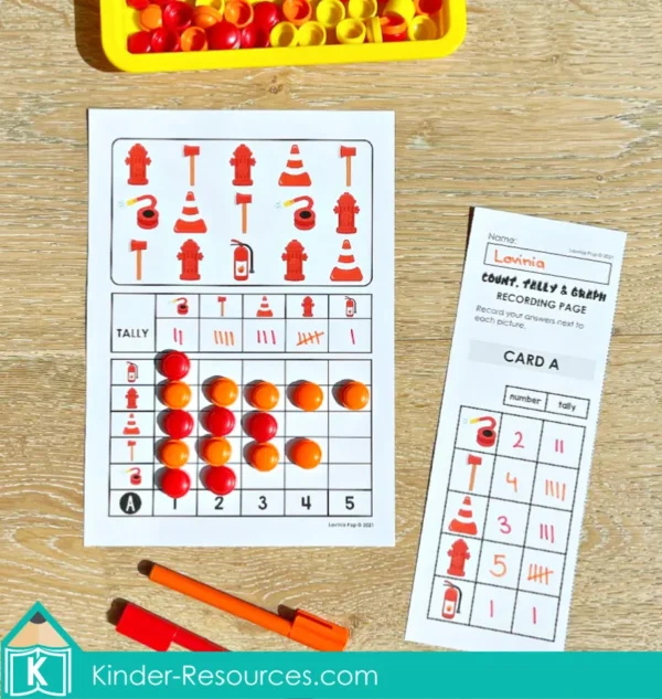 Fire Safety Literacy Center Activities for Kindergarten. Count Graph