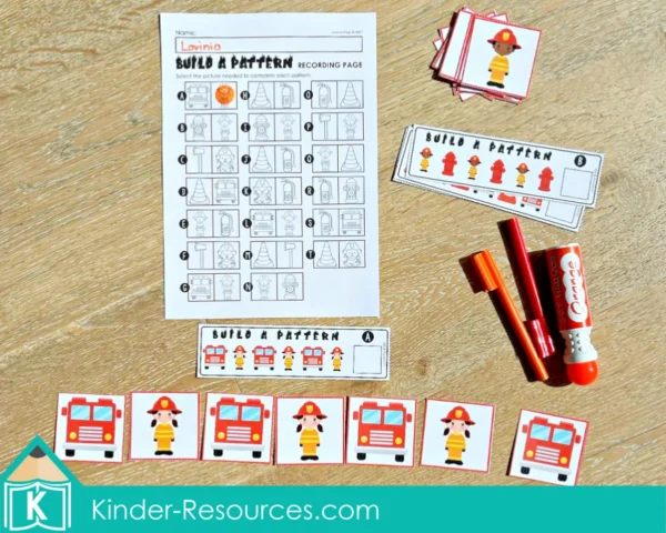 Fire Safety Literacy Center Activities for Kindergarten. Patterns