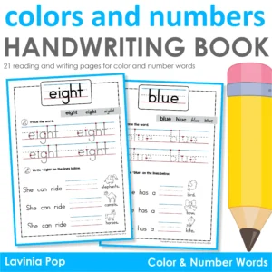 Color and Number Words Handwriting Book | Printable Worksheets | Sight Word Recogntition | Reading Sight Words in Context