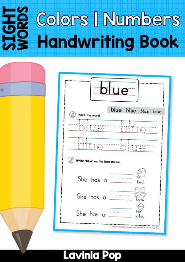 Color and Number Words Handwriting Book | Printable Worksheets | Sight Word Recogntition | Reading Sight Words in Context