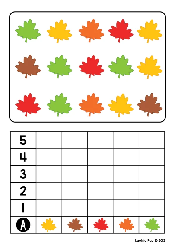 Autumn Count and Graph | Printable Math Activity for Fall