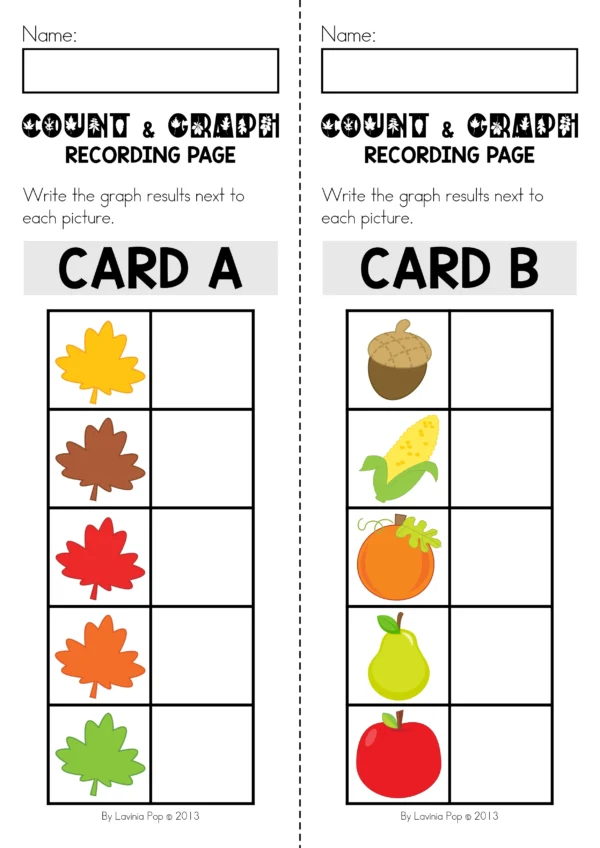 Autumn Count and Graph | Printable Math Activity for Fall