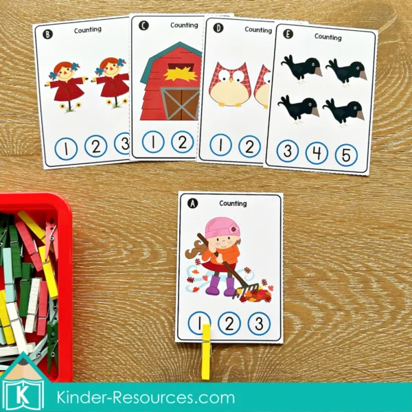 Autumn Counting Activity | Printable Cards for Fall