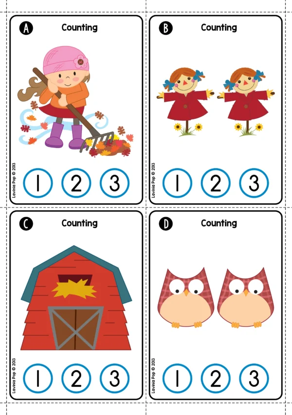 Autumn Counting Activity | Printable Cards for Fall