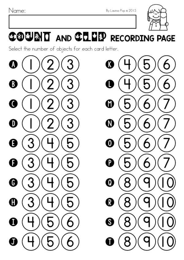 Autumn Counting Activity | Printable Cards for Fall