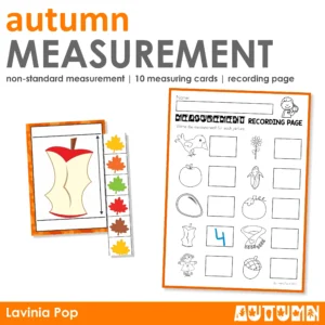 Autumn Non-Standard Measurement Activity | Fall Printable Math Center for Kindergarten