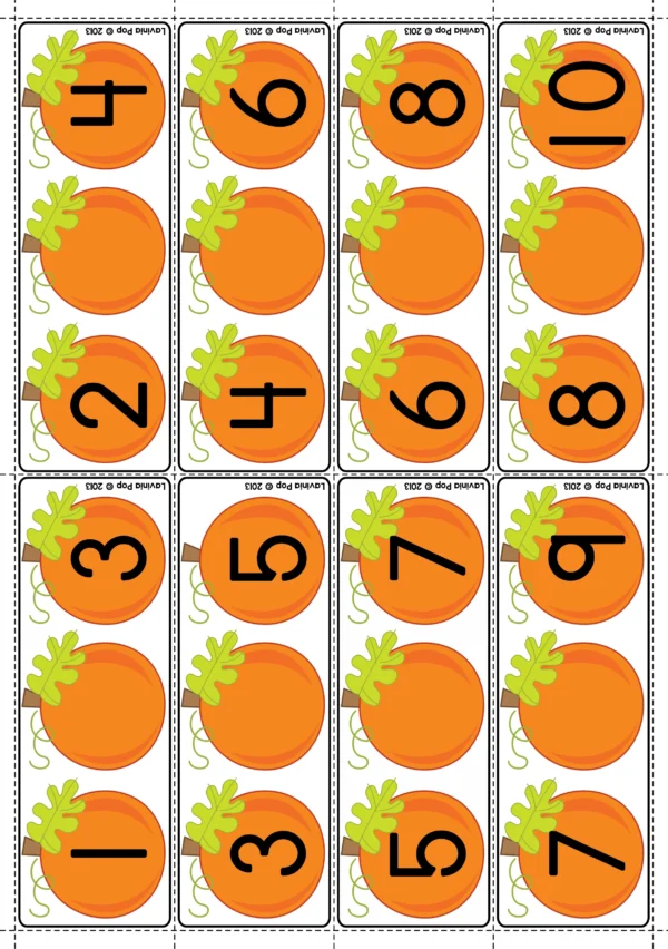 Missing Numbers 1-20 | Pumpkin Theme Printable Math Activity for Preschool and Kindergarten