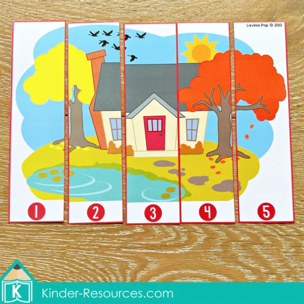 Autumn Number Puzzles | Printable Math Activity for Preschool and Kindergarten