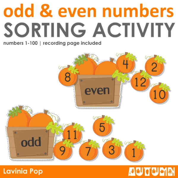 Pumpkin Odd and Even Number Sorting Activity | FREE Printable Autumn Math Center