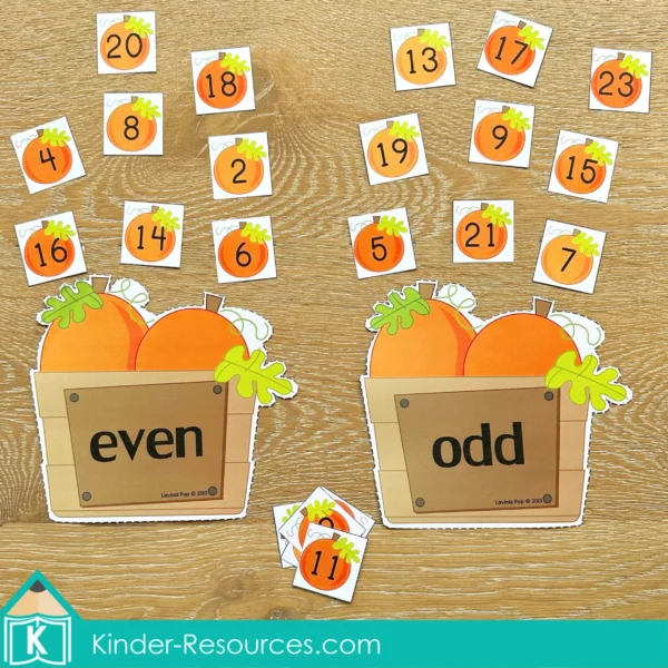 Pumpkin Odd and Even Number Sorting Activity | FREE Printable Autumn Math Center