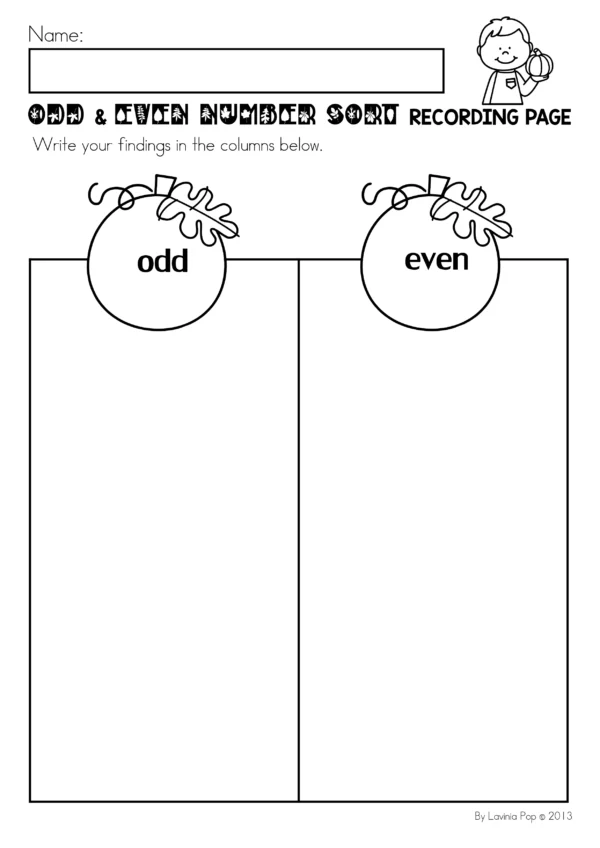 Pumpkin Odd and Even Number Sorting Activity | FREE Printable Autumn Math Center