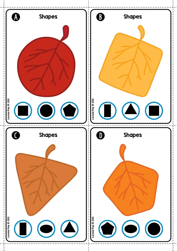 Fall Leaves Clip the Shape Cards | Autumn Activity