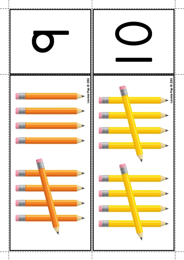 Pencil Tally Mark Matching Math Activity for Preschool and Kindergarten