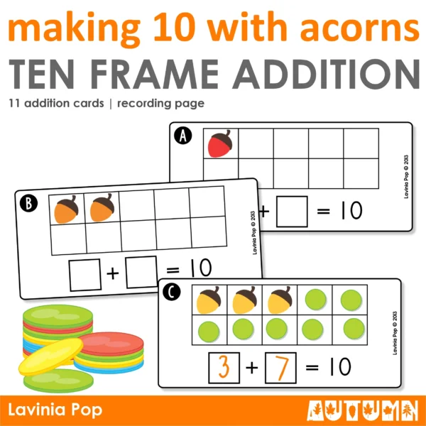 Making 10 on a Ten Frame | Acorn Addition Math Activity